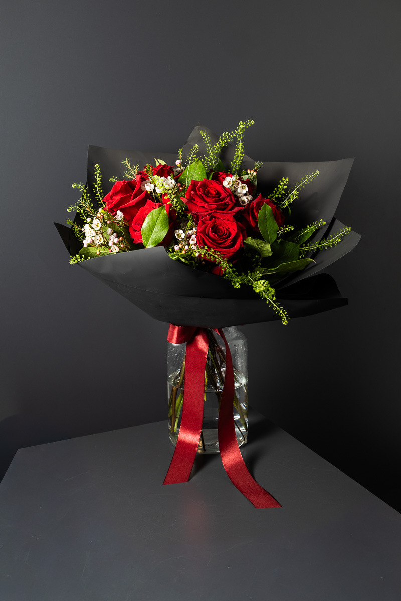 Bouquet Black Elegant 5 Rose